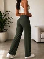 Pantalon Yoga Taille Haute Coupe Droite