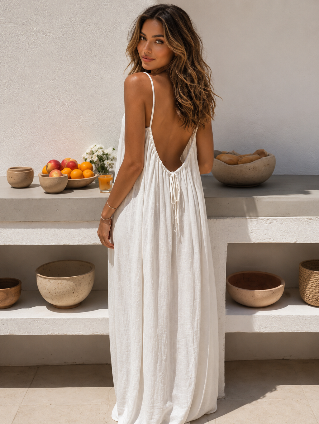 Robe Longue Sans Manches à Bretelles