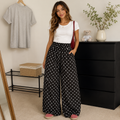 Pantalon Large à Pois Casual