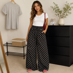 Pantalon Large à Pois Casual