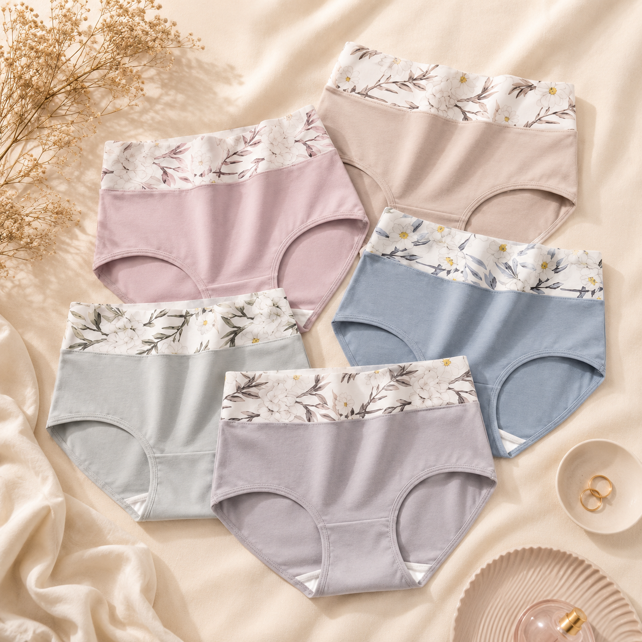 Slip Taille Haute en Coton | Lot de 5