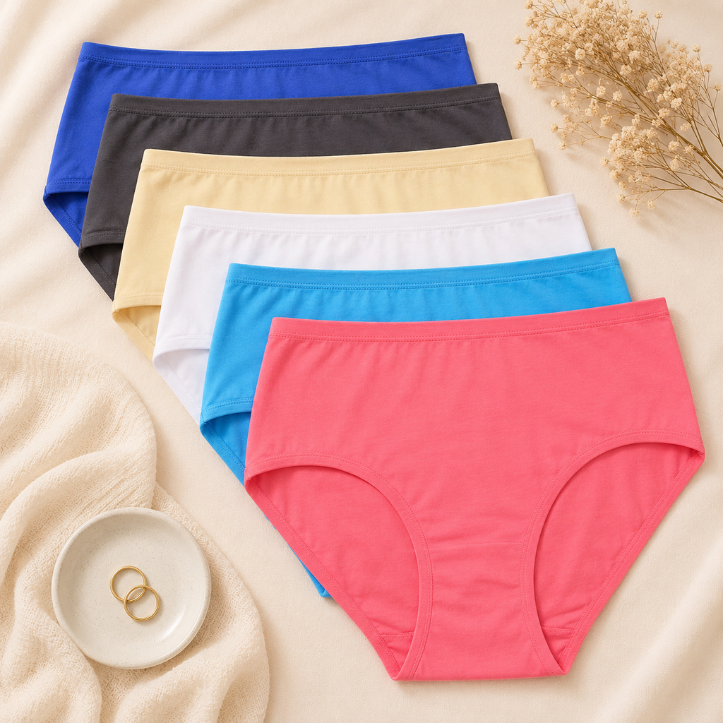 Culotte Taille Haute en Coton | Lot de 6
