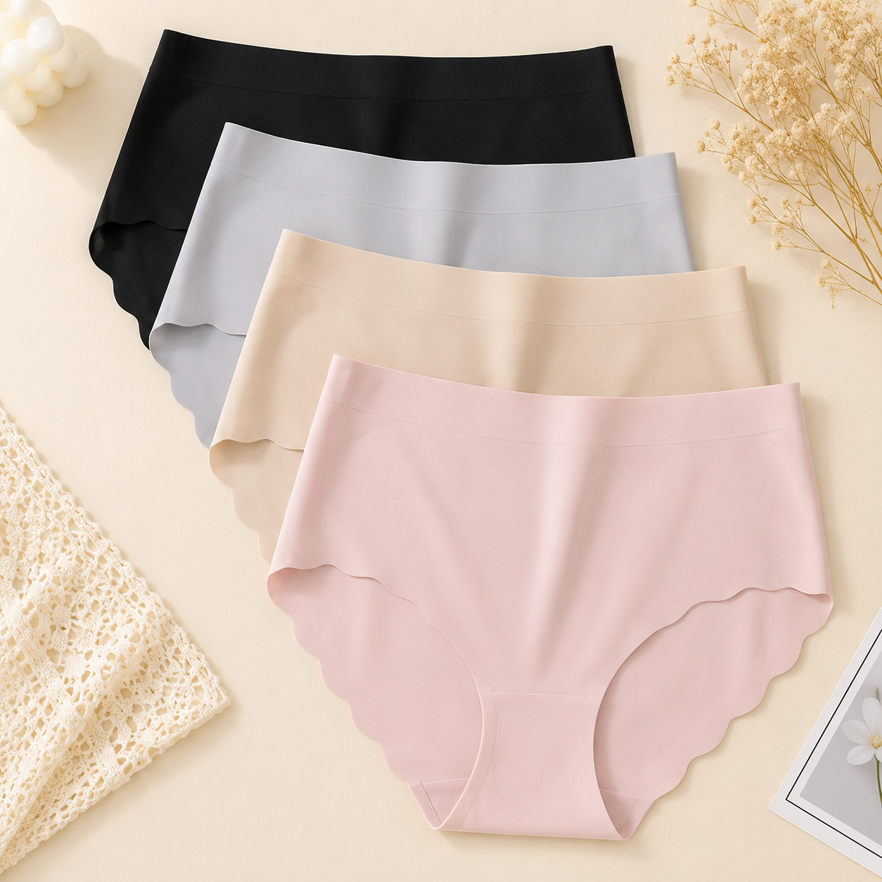 Culotte Invisible Taille Basse | Lot de 4