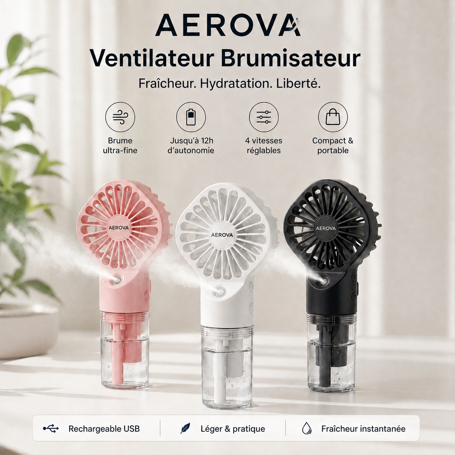 Ventilateur Aerova — les 3 coloris
