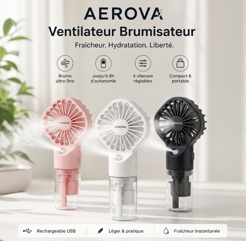 Ventilateur Brumisateur Aerova Rose
