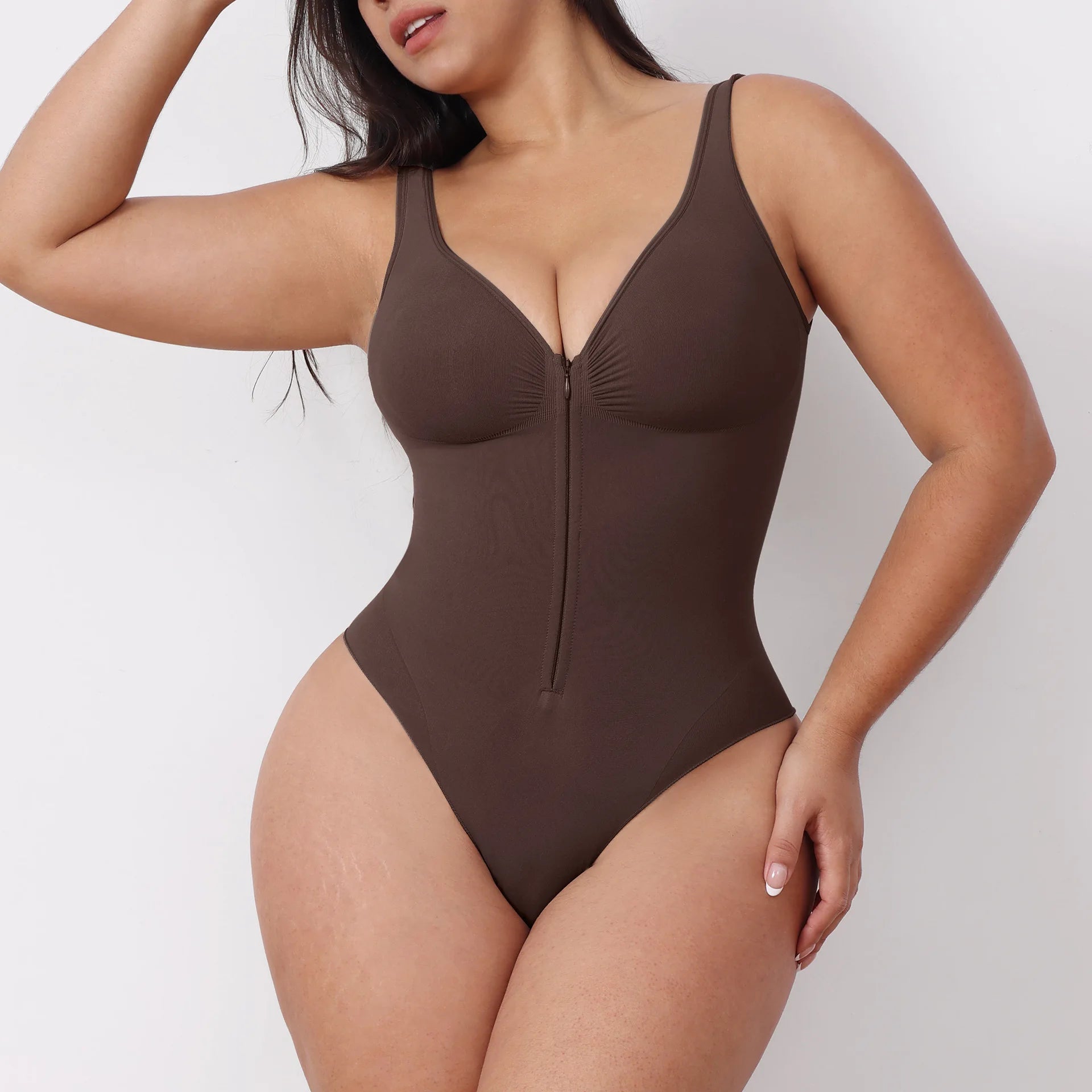 Nouveau Corset sans couture façonnant les sous-vêtements fermeture éclair dos nu hanche ascenseur façonnage joint 34542