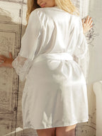 Peignoir Kimono Effet Soie | Grande Taille
