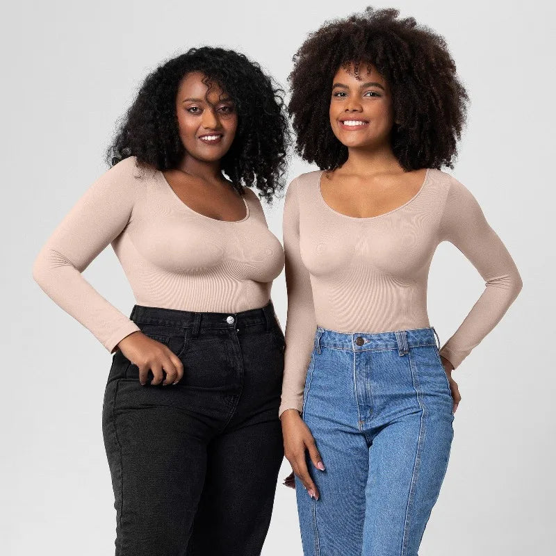 Body femme grande taille col rond manches longues body hauts décontracté dame moulante Streetwear bouton ouvert entrejambe Onesie Shapewear