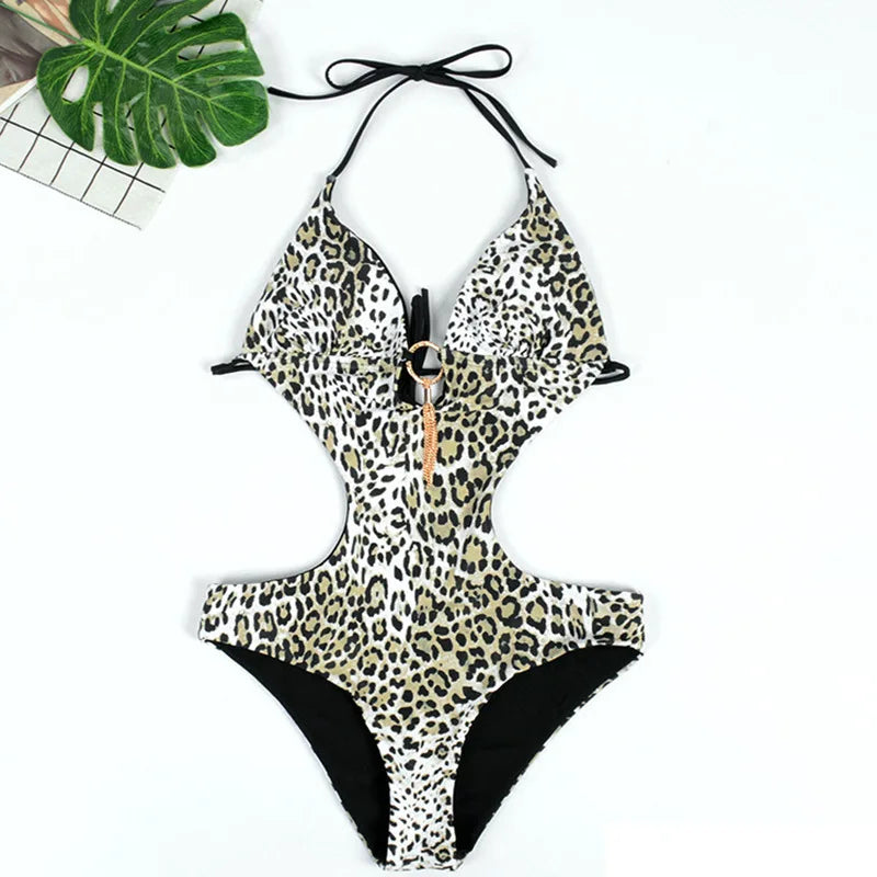Maillot de bain une pièce, grande taille, push up, monokini, coupe haute, col en V, col licou, pour femmes, 2023