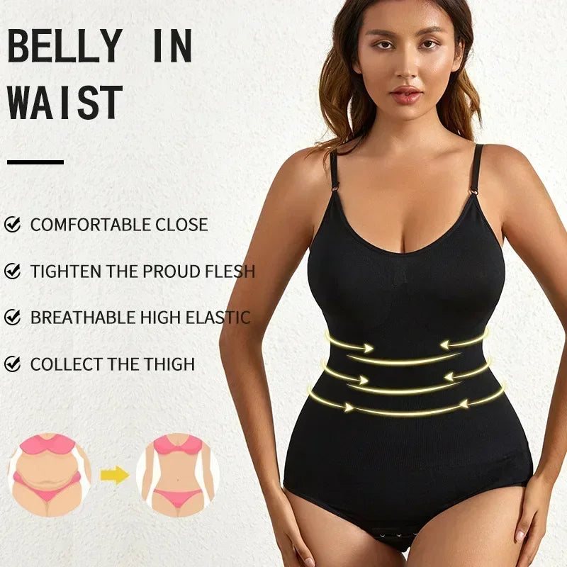 Body moulant solide sans couture, 1 pièce, contrôle du ventre, levage des fesses, plus mince, sous-vêtements pour femmes