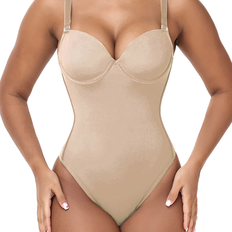 AfruliA Bodysuits Sous-vêtements de fête sculptants intégraux à lacets, décolleté plongeant, string, soutien-gorge sexy, Fajas Colombianas, Girdlle Corset