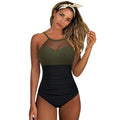 Maillots de bain une pièce grande taille pour femmes, maillots de bain ajourés en maille unie avec rembourrage push-up, taille XL