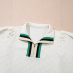 Robe Courte Brodée Manches Lanterne