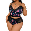 Ensemble de Lingerie Florale Grande Taille | Sans Armatures