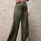 Pantalon Satiné Coupe Large