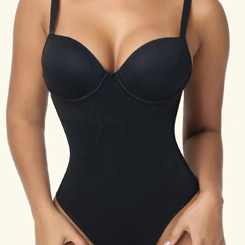 AfruliA Bodysuits Sous-vêtements de fête sculptants intégraux à lacets, décolleté plongeant, string, soutien-gorge sexy, Fajas Colombianas, Girdlle Corset