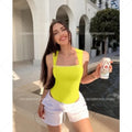 Women's Tummy Control Bodysuit Seamless Shapewear Sculpting Thong Body Shaper Tank Top with Wide Shoulder Straps