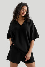 Ensemble 2 Pièces Blouse Col V & Short