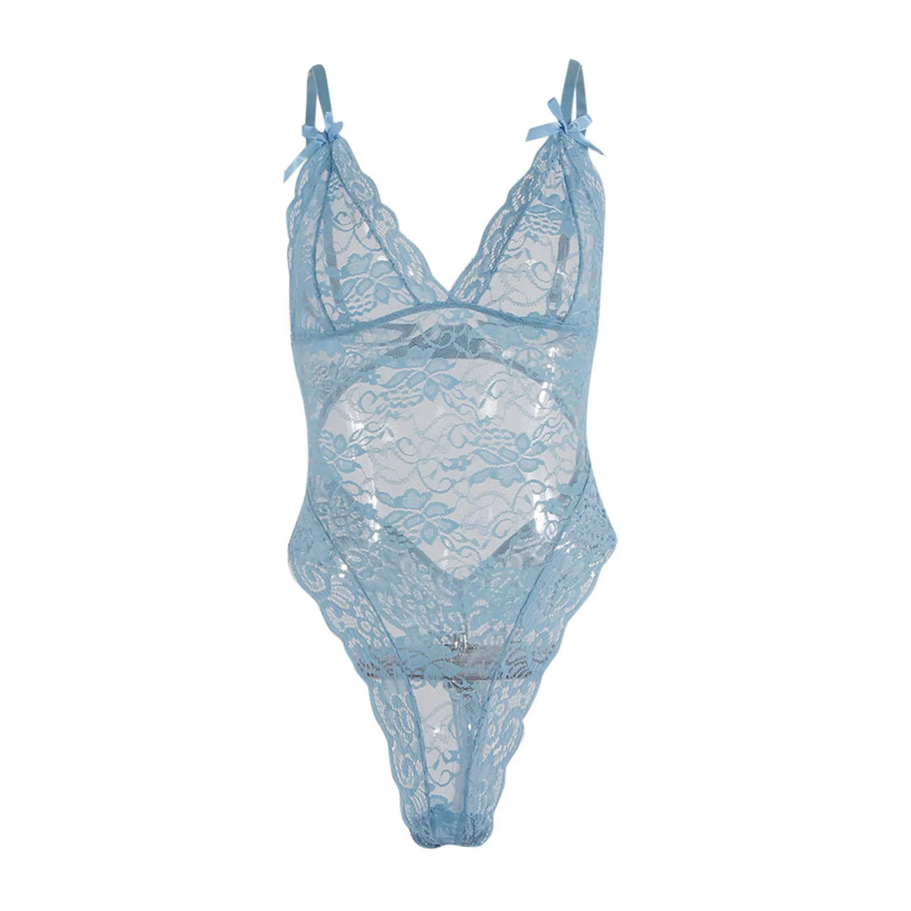 Femmes une pièce Sexy mode dentelle body érotique Lingerie col en V joint serré sous-vêtements vêtements de nuit pyjamas Pijama Feminino