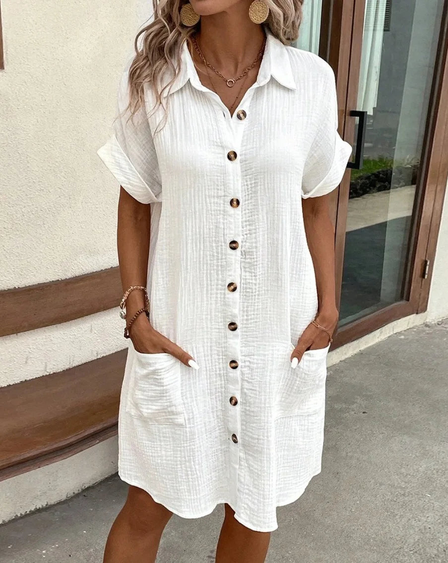 Robe Chemise Courte Boutonnée