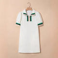 Robe Courte Brodée Manches Lanterne