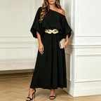 Ensemble 2 Pièces Col Asymétrique & Pantalon Large