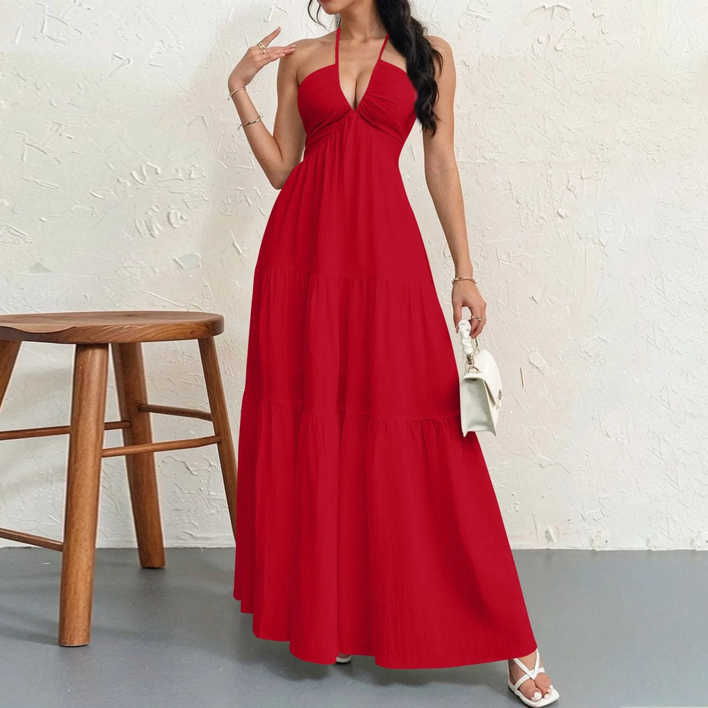 Robe Longue Dos Nu Col V