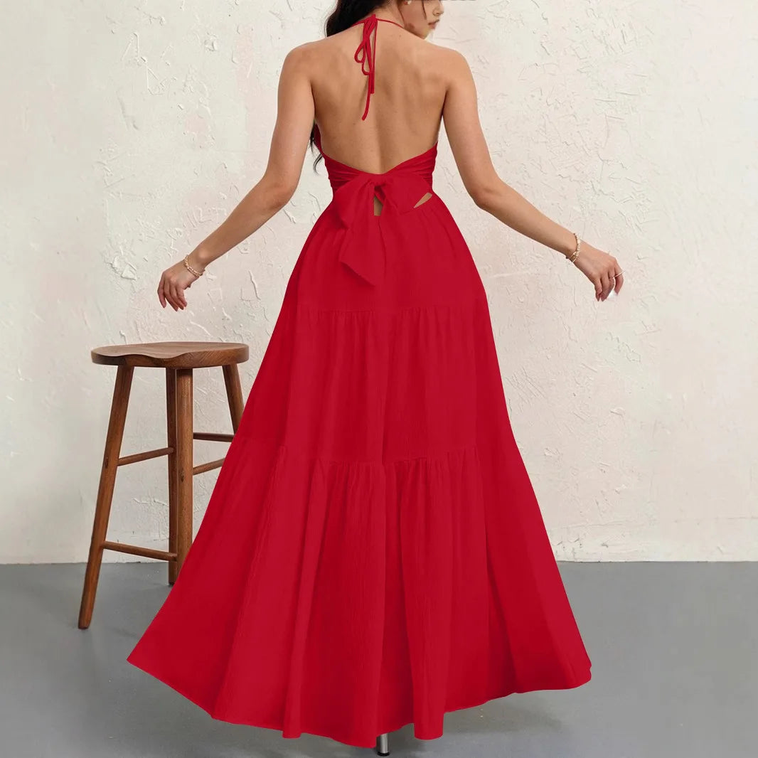 Robe Longue Dos Nu Col V
