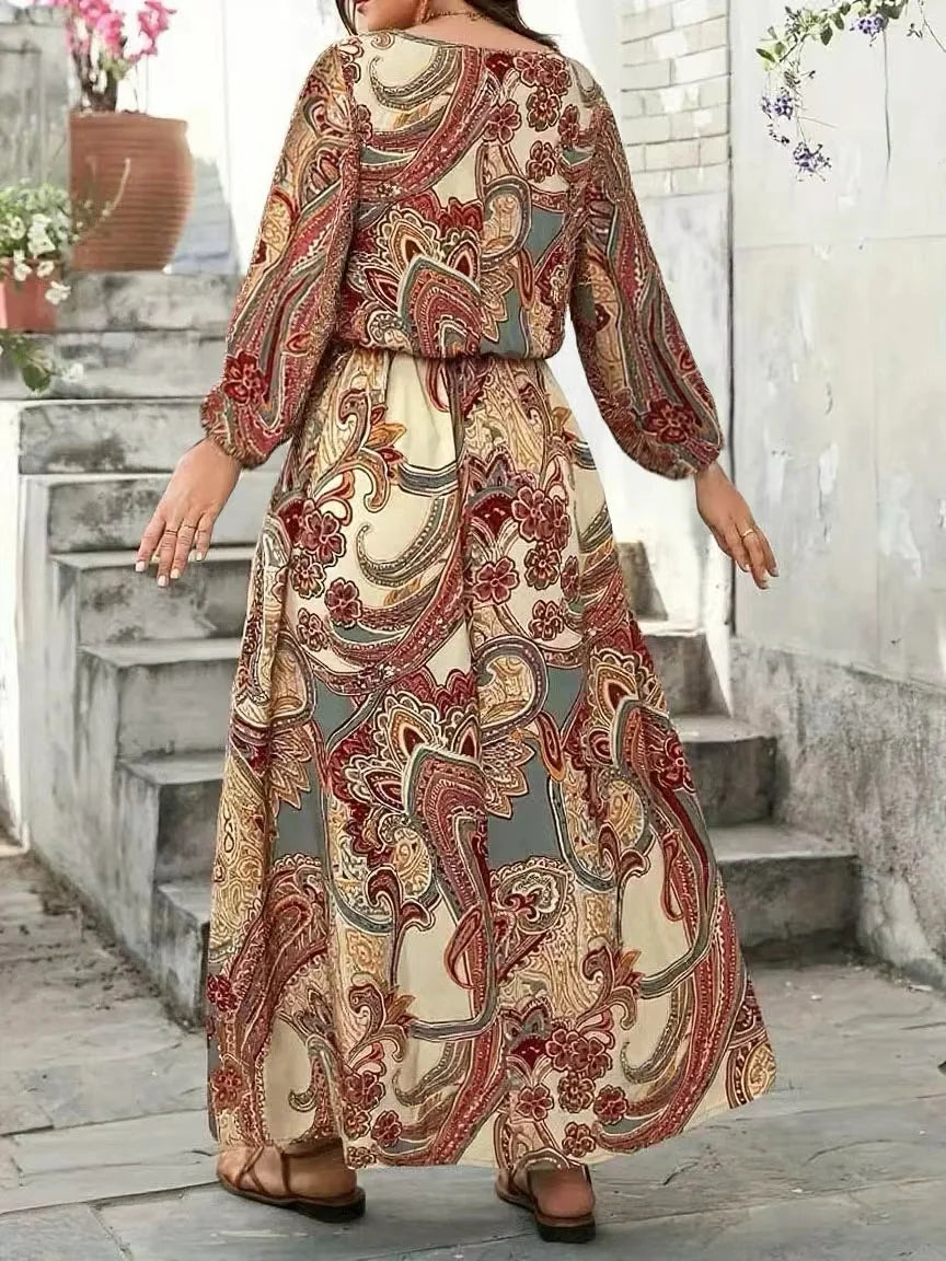 Robe Longue Paisley Grande Taille